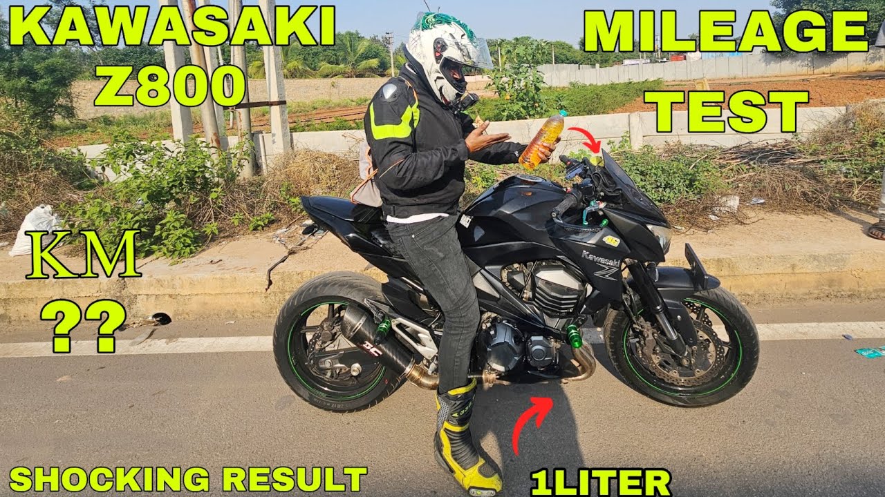 KAWASAKI Z800 💚 MILEAGE TEST ( 1LITER ) TEST SHOCKING RESULT 😲