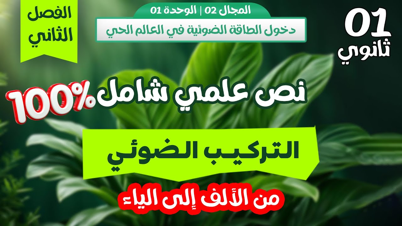 ⏰نص علمي حول التركيب الضوئي |مراجعة ذكية للفرض والاختبار🥇سنة اولى ثانوي
