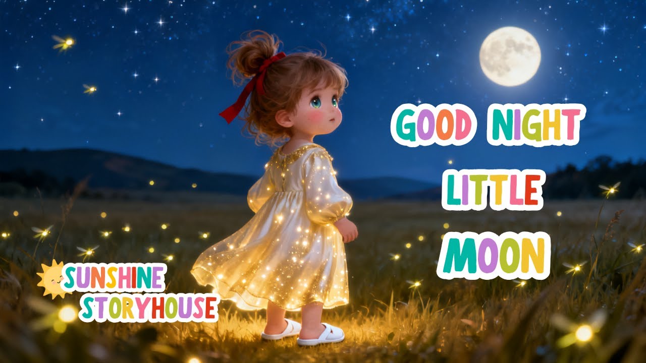 Goodnight Little Moon 🌙 | Gentle Bedtime Lullaby for Kids | Sleep Music |Sunshine Storyhouse