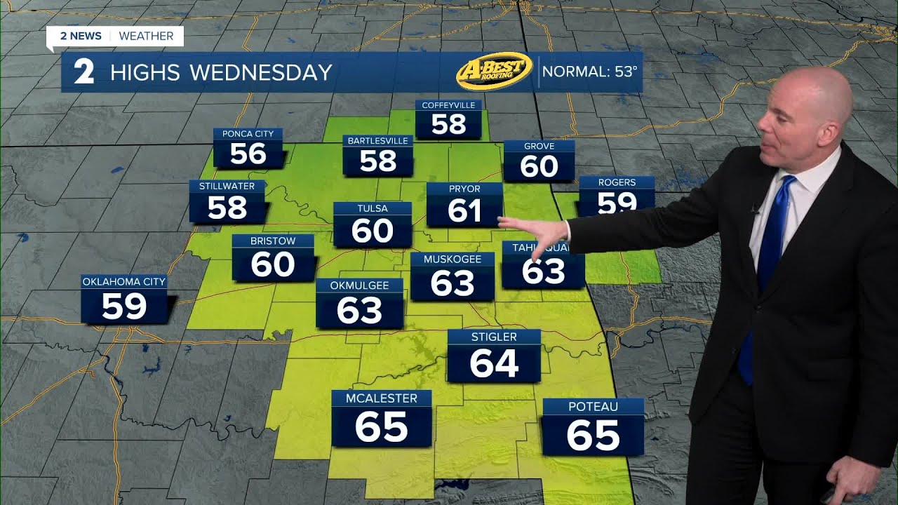 A pleasant Wednesday across Green Country