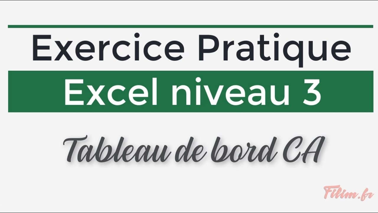 Excel - 3 Avancé - Exercice Tableau de bord CA - NÉO PLONGÉ