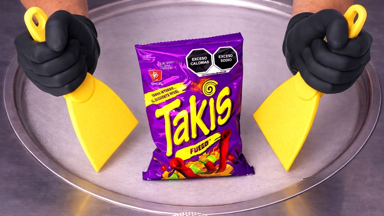 How To Turn Takis Fuego Into Ice Cream Rolls | ASMR