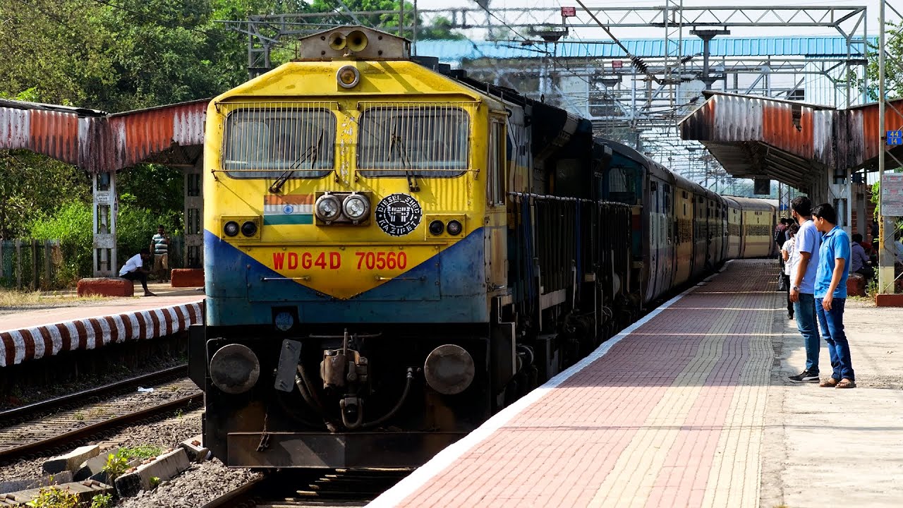 One Way Special Train ! Twin EMD leading 05029 GKP - MAO Festive Special skips Dativali