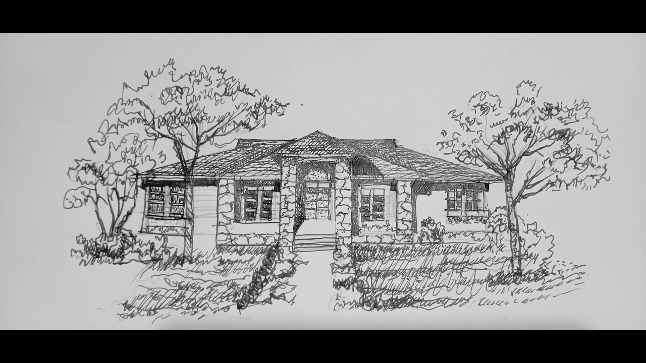 The Billion Villa Luxury Villa Architectural Perspective Sketch | Pen and Ink