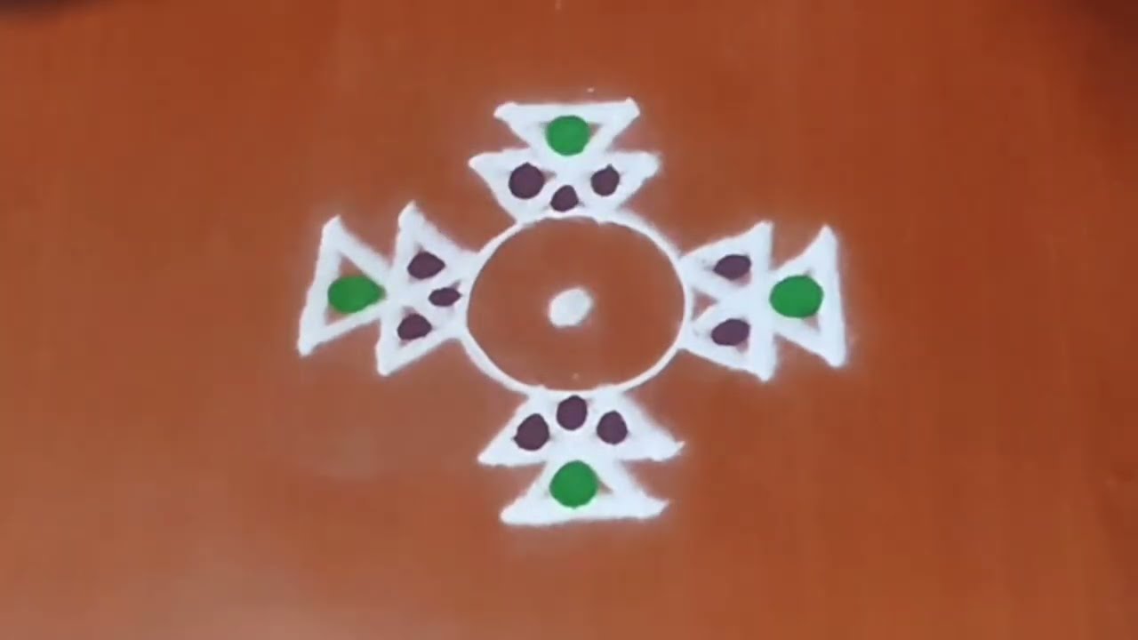 अतिश यसोप्या पद्धतीने सिखा इजिली चार रांगोळ्या easy for rangoli banana sikhe 