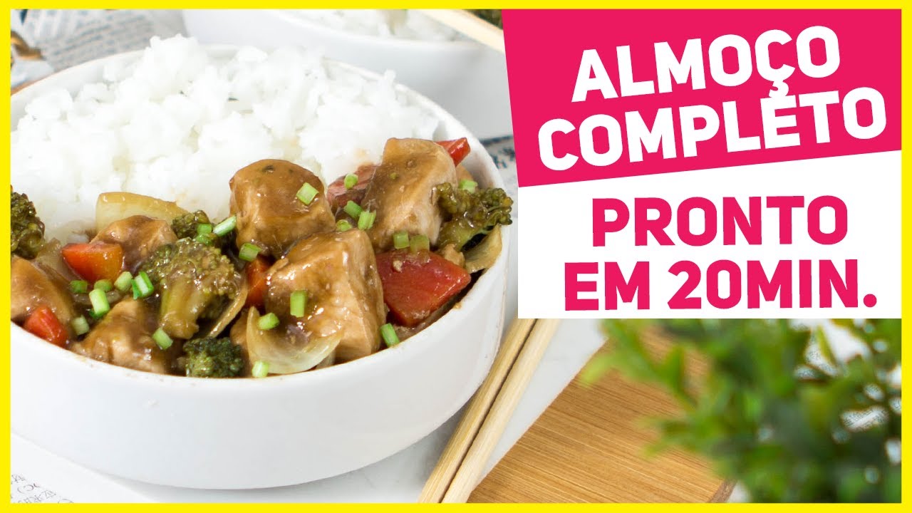 ALMOÇO COMPLETO EM 20 MINUTOS DELICIOSO | Frango Teriyaki + Arroz Japonês | Receitas de Minuto 552
