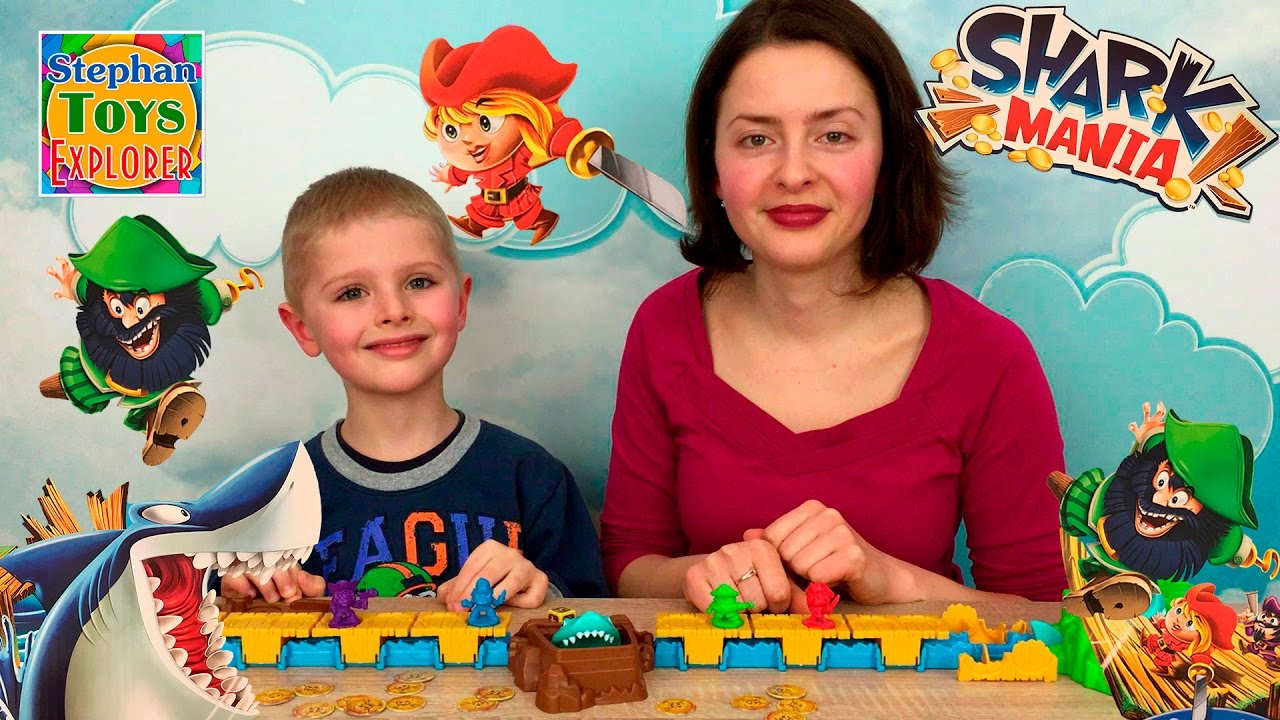 Настольная игра (АКУЛА МАНИЯ)! Осторожно - акула съела пирата. // Shark Mania Game Unboxing