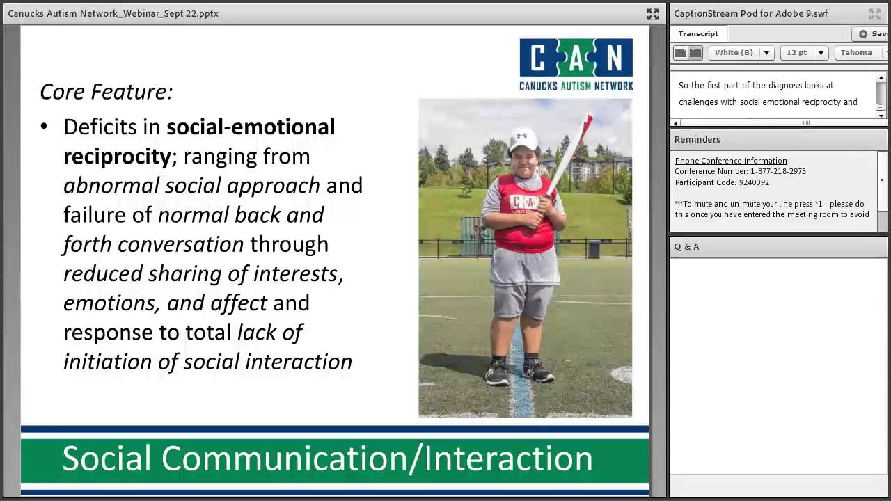 Canucks Autism Network Webinar Sept 22, 2016