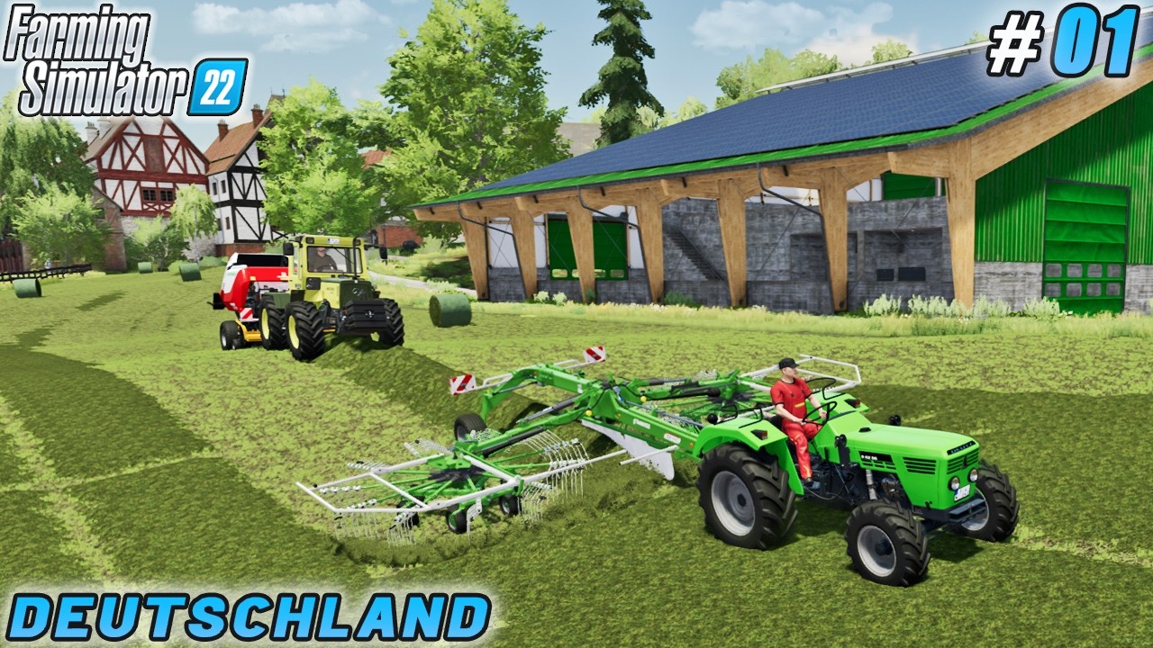 Farm Work Begins: The Complete Grass Silage Process | Deutschland Farm | Farming simulator 22 | #01