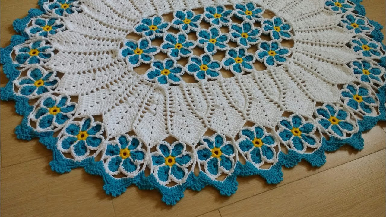 Tapete de Crochê Jardim Azul - parte 1