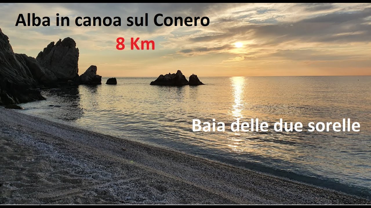 Conero mare, ALBA IN CANOA alle due sorelle - Sunrise in canoe on the Conero, beach of two sisters