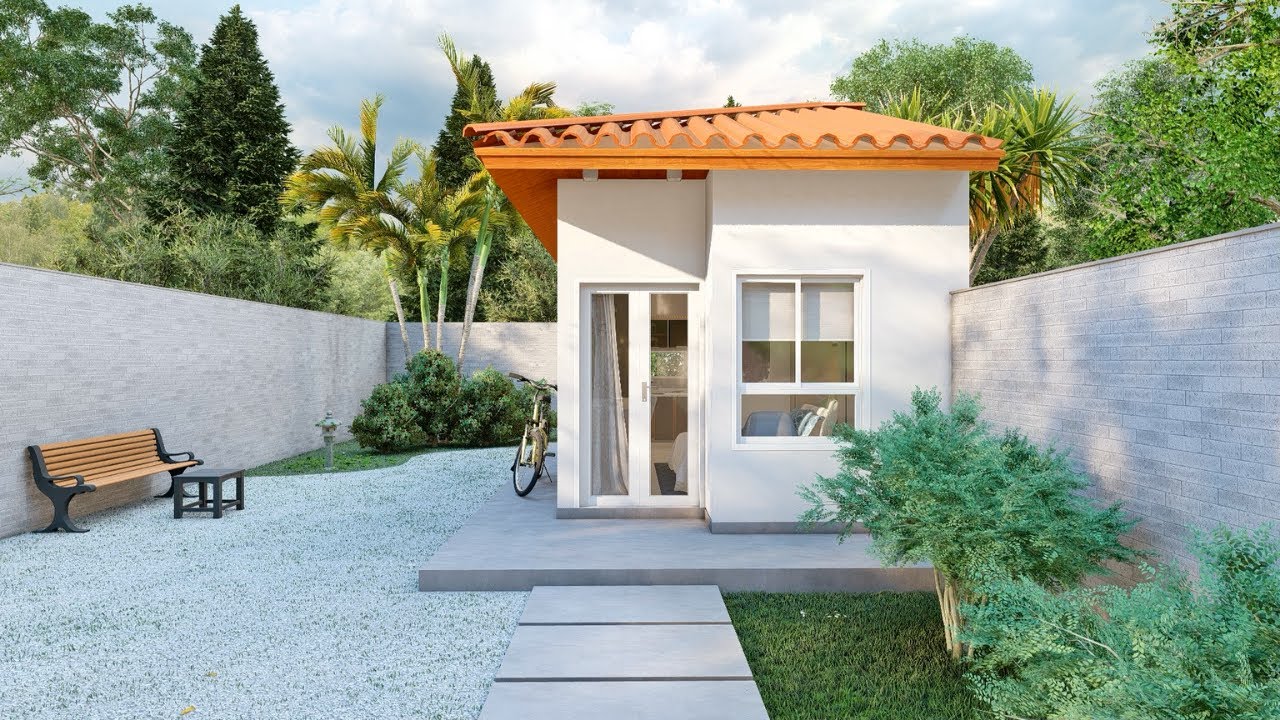 Casa pequena e charmosa 17m² - 3,5X6 - para terreno estreito - Tiny House Design - Home - Mini Casa