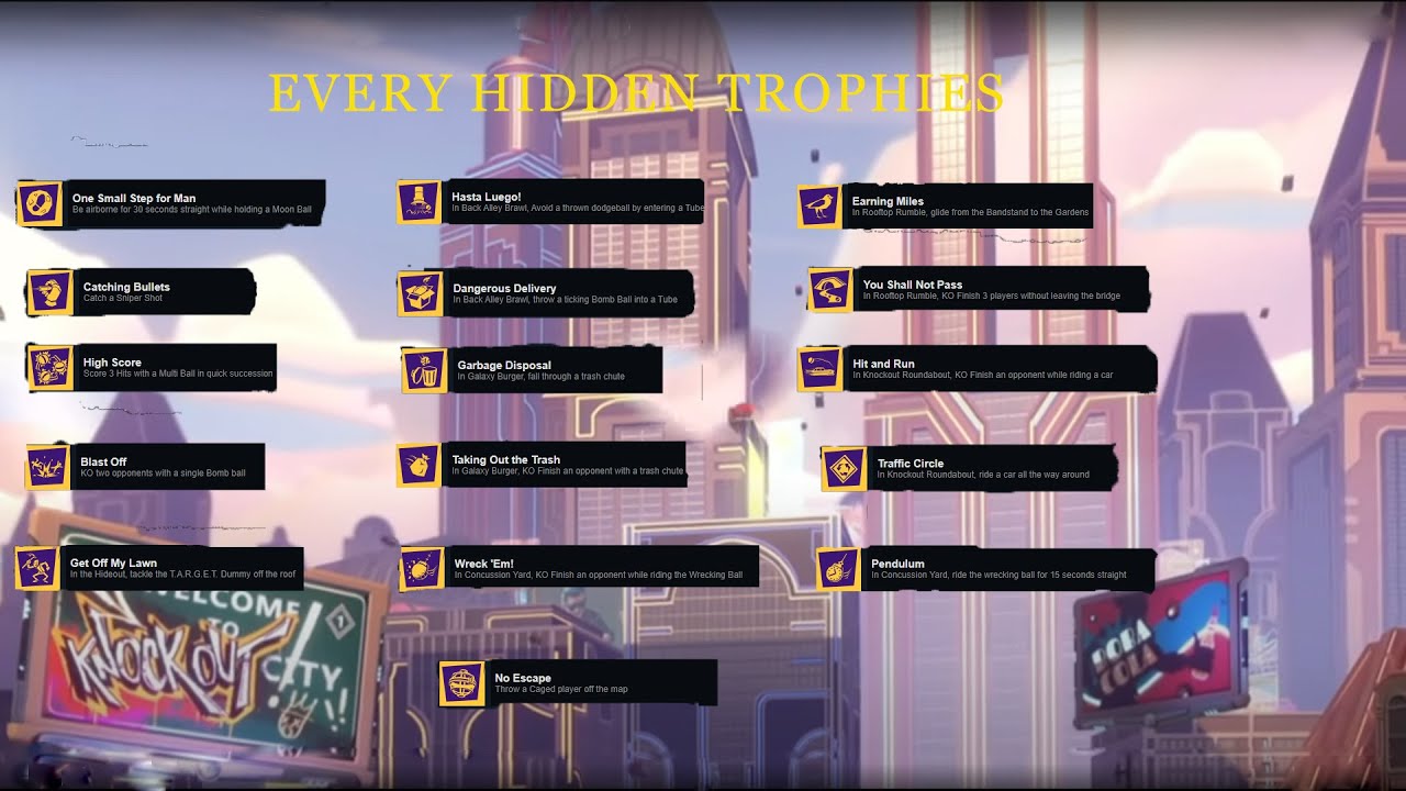 How to get EVERY HIDDEN ACHIEVEMENT in KNOCKOUT CITY