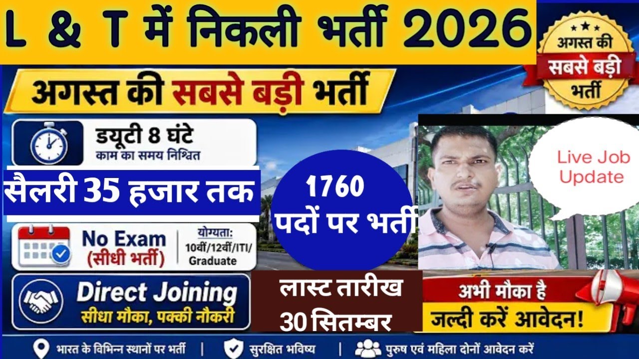 L&T New Recruitment 2026 | L&T Job Vacancy 2026 | Private company Job Vacancy 2026 | L&T Hiring 2026