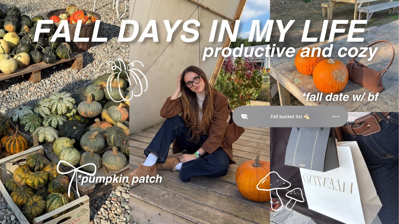 COZY FALL day in my life 🍂 productive vlog, pumpkin patch, date with my boyfriend