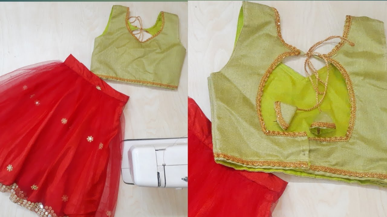 Baby lehenga choli cutting and stitching | 2-3year baby lehenga choli cutting and stitching |Blouse