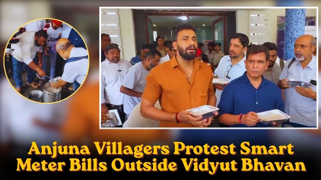 Anjuna Villagers Protest Smart Meter Bills Outside Vidyut Bhavan