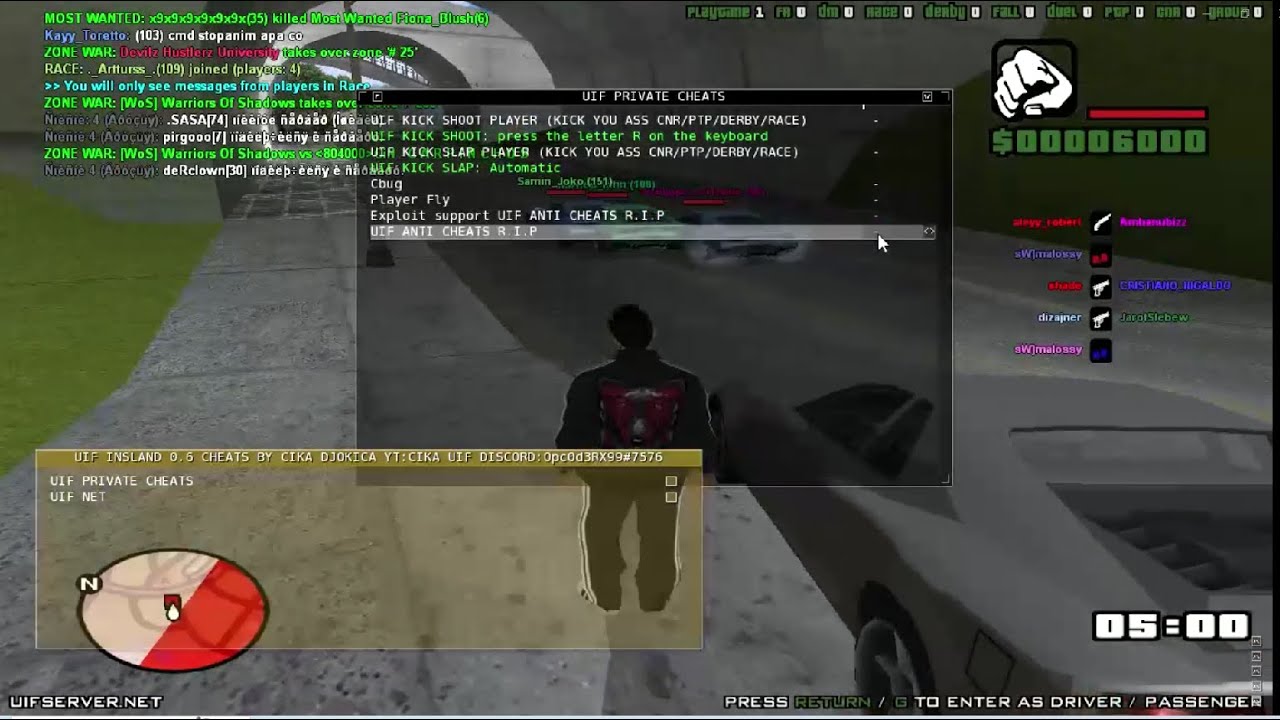 SA:MP UIF EXPLOIT KICK EVENT BYPASS [KICK YOU ASS PTP/CNR/RACE/DERBY]