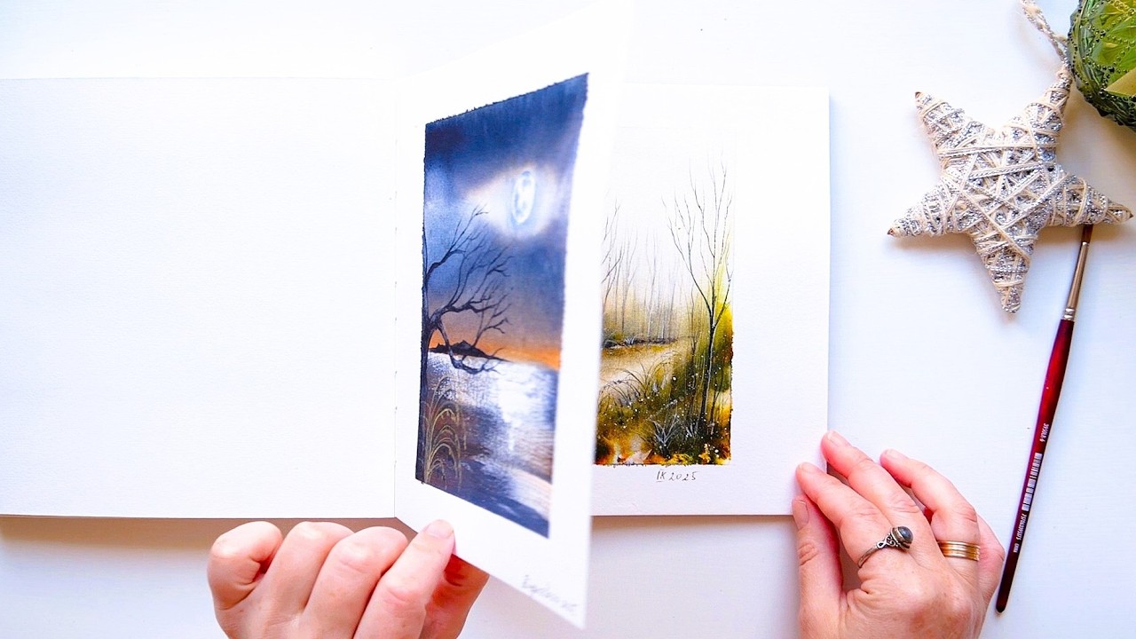 Watercolor Sketchbook Tour | Collection of mini  Landscape Study Practice