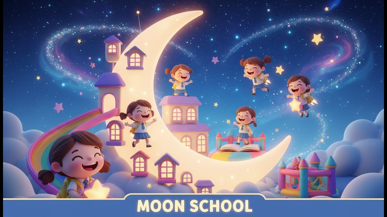 Moon School Adventure | Leo the Little Star | Kids Story | Fun Learning for Kids
