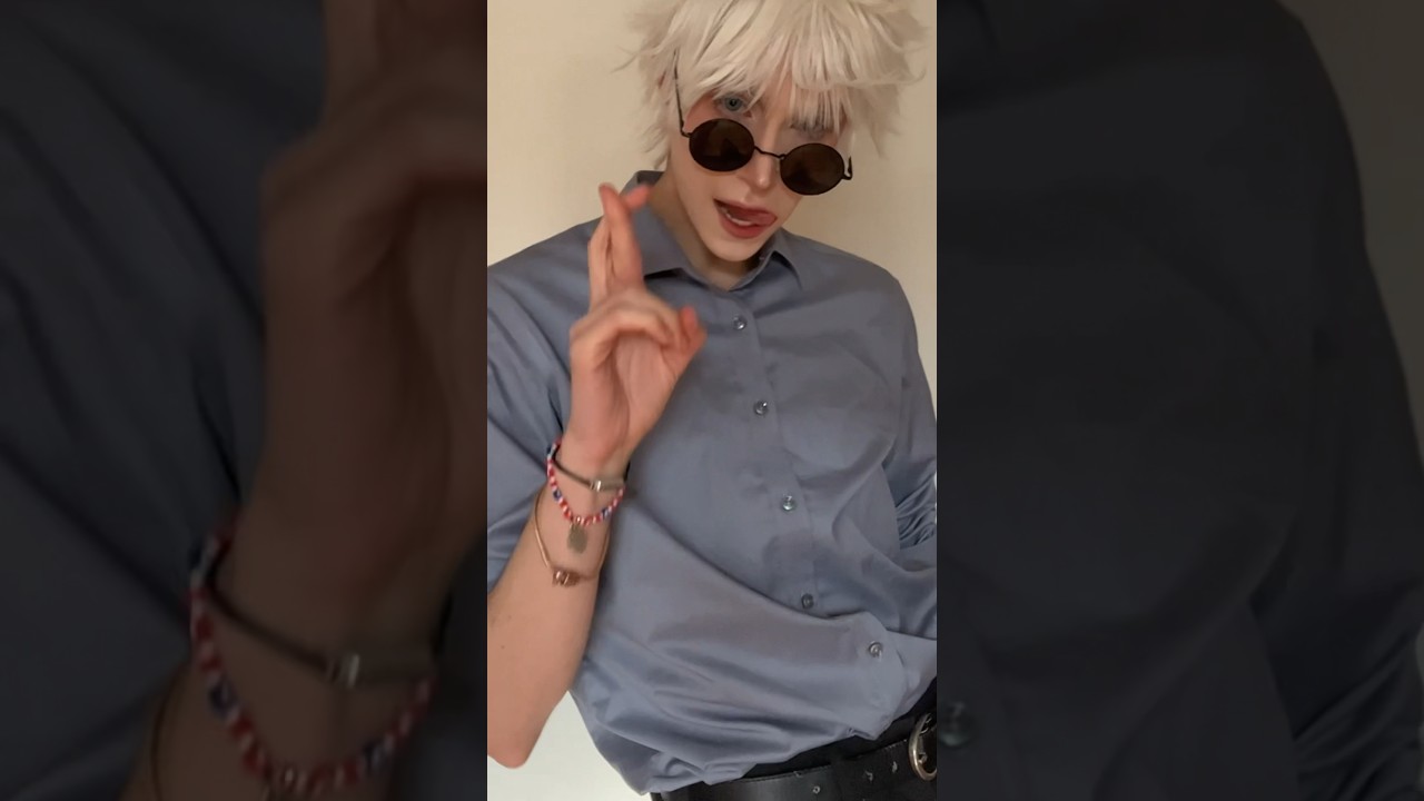 since you think it&rsquo;s cringe, I did it again 😘 #gojo #jjk #jujutsukaisen #gojousatoru #cosplay