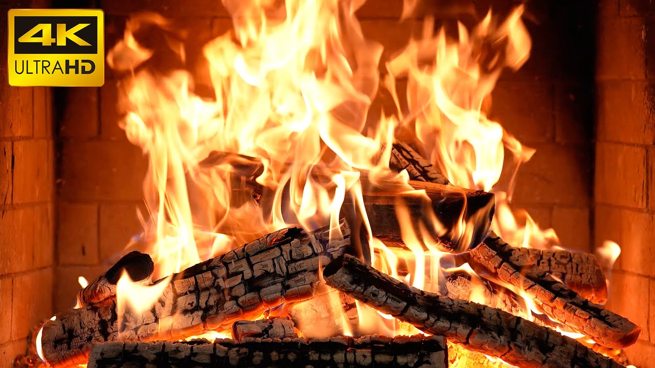 🔥 Тепло от камин с горящими поленьями и успокаивающим треском для души (Fireplace 4K)