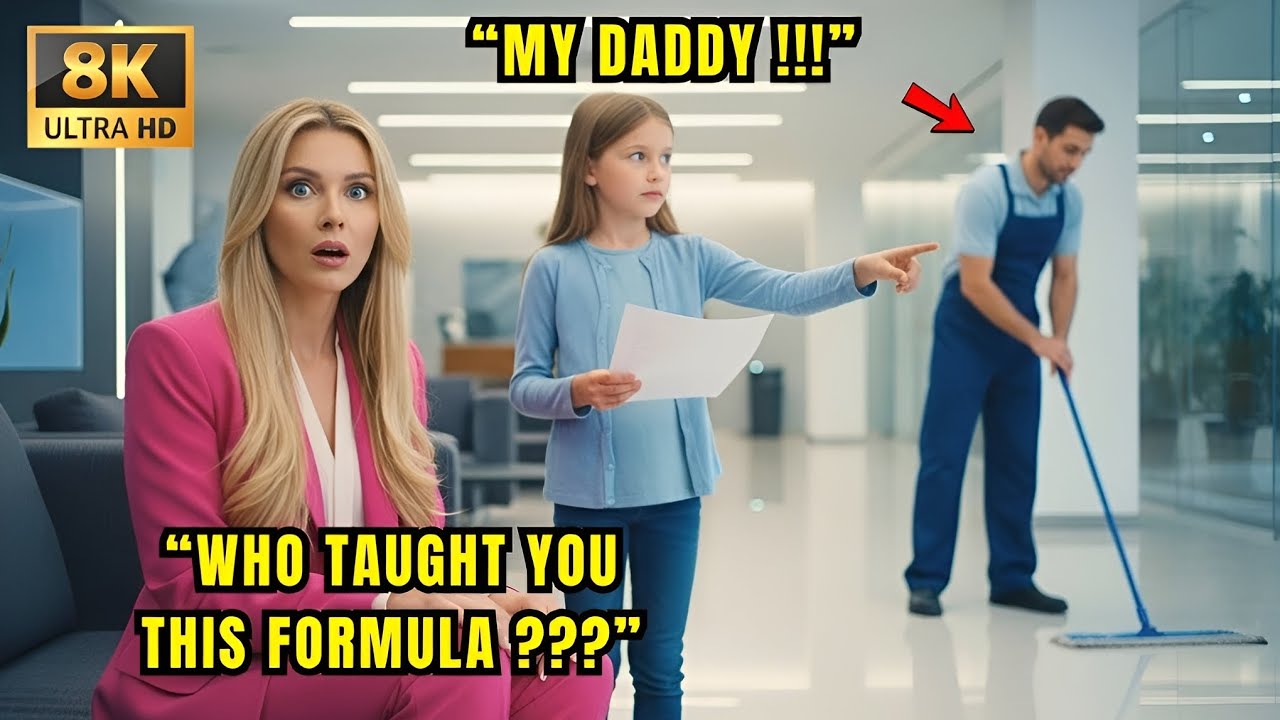 “Who Taught You This Formula” — CEO Shocked as Little Girl Pointed to Her Janitor Dad