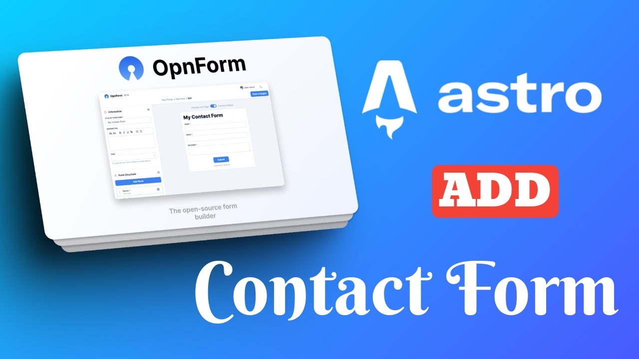 OpnForm — добавьте контактную форму в Astro бесплатно