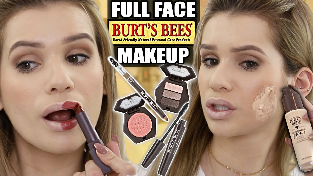 FULL FACE Trying BURT'S BEES Makeup! Is it ANY Good?