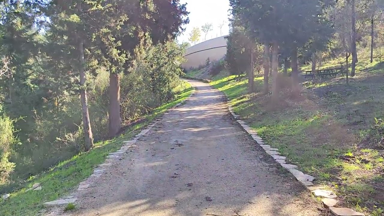Йокнеам, прогулка по лесной тропинке в лесу Эльяким