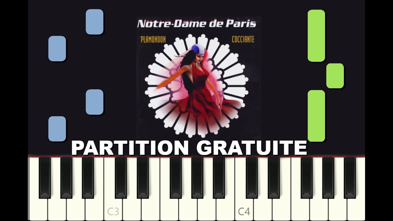 BELLE, Notre-Dame de Paris, Piano Tutorial avec Partition Gratuite (pdf)