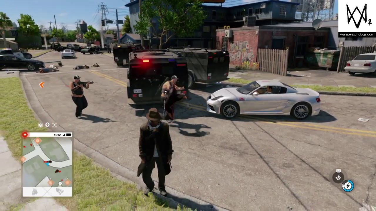 WATCH_DOGS® 2 Huge Police VS Gang Shootout