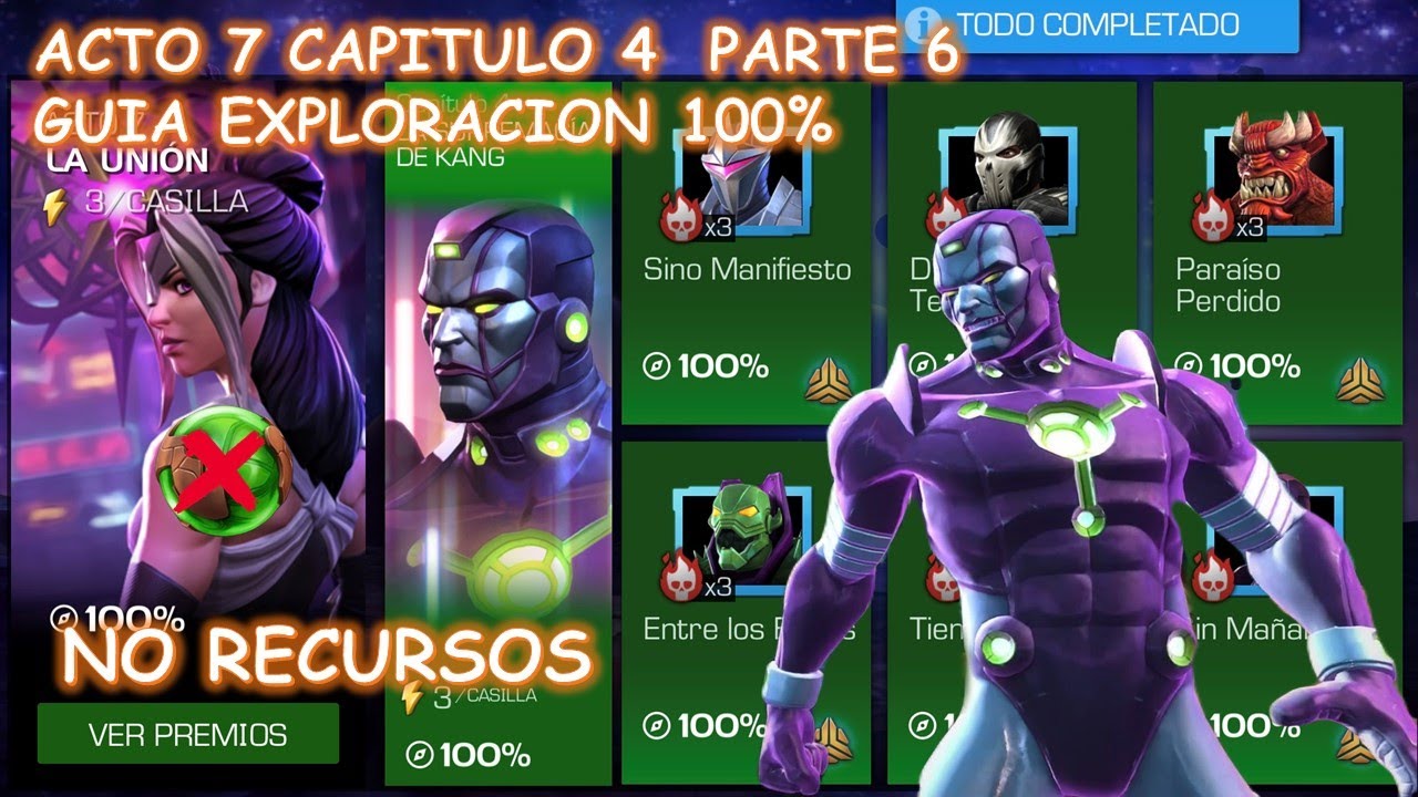 GUIA COMPLETA PARA EXPLORAR AL 100% EL ACTO 7.4.6 LA SUPREMACIA DE KANG -NO RECURSOS |MCOC