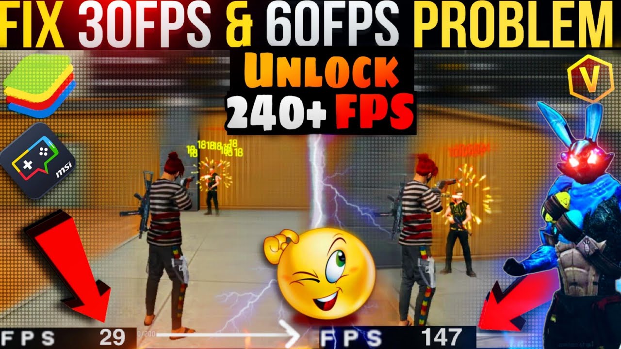 Fix Low 30 FPS & 60 FPS Problems and Get 240 FPS In Free Fire PC | FPS Drop BLUESTACKS & MSI 5