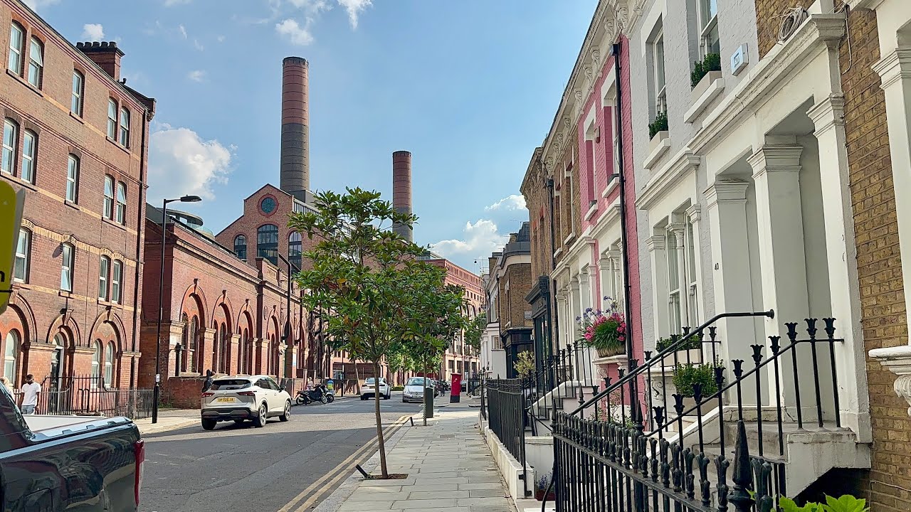 London Fulham, West Brompton Daytime Walking Tour - June 2024 - 4K