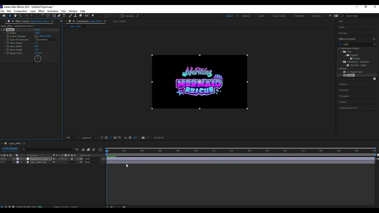 Tutorial: Adobe After Effects Ripple Effect for Logos