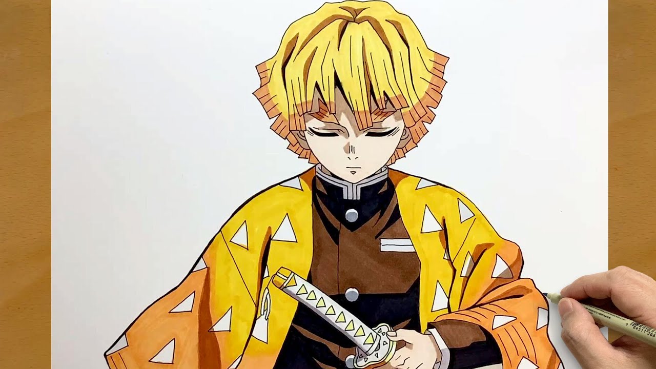 How to Draw Zenitsu Agatsuma from Demon Slayer || Step-by-Step Anime Drawing || Easy Anime Art