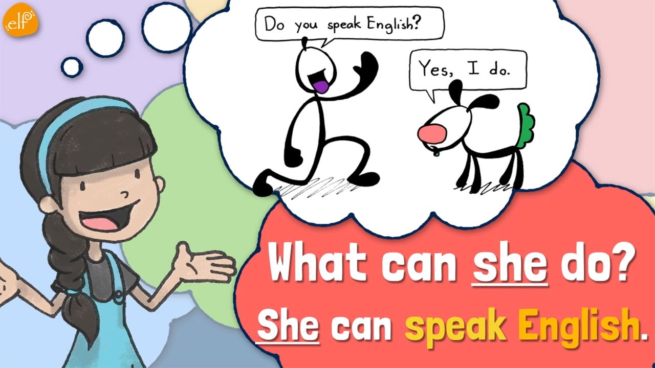 Action Verbs and Pattern Practice 2 for Kids What can s/he do? by ELF Learning