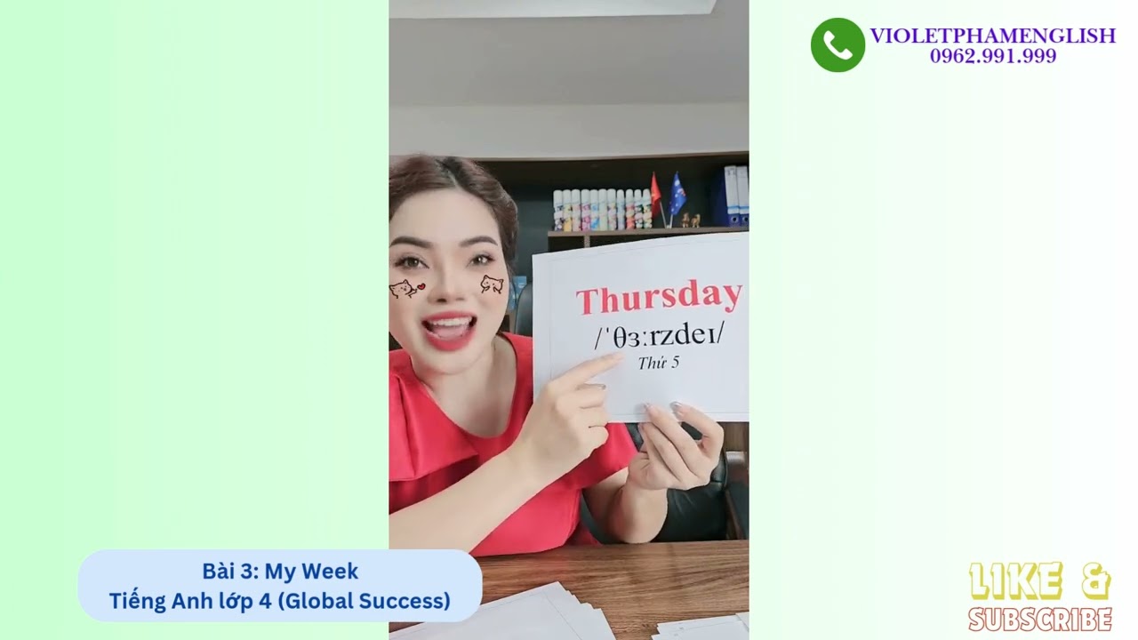 Bài 3: My Week - Tiếng Anh Lớp 4 (Global Success) | Cô Giáo Violet Pham