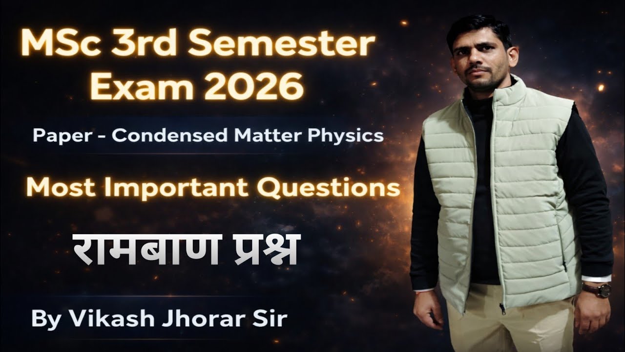 Msc 3rd semester physics important question/condensed matter physics important question/mgsu exam/vk