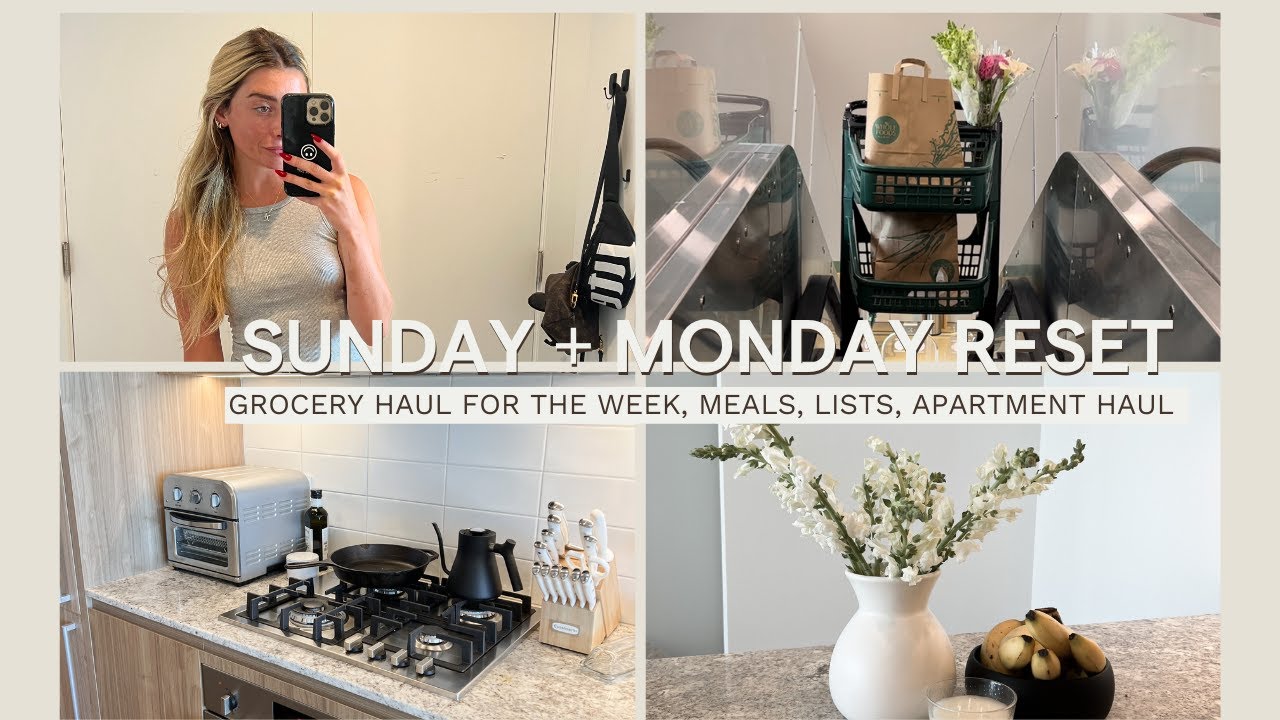 Sunday + Monday Reset: Grocery Haul, Prep For The Week, New Apartment Haul!