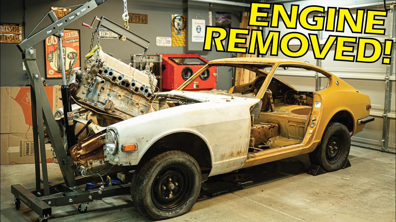 Junkyard Datsun 240z - Part 3 - Taking out the Engine