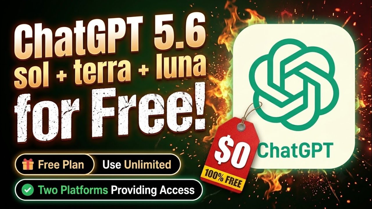 ChatGPT 5.6 Sol + Terra & Luna FREE Access: Unlimited, No Credit Card | 2 Platforms Revealed