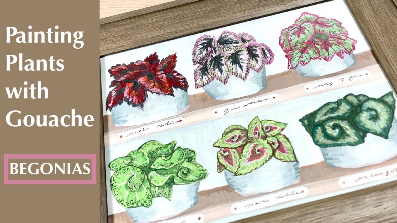 Gouache Painting: Begonia Rex Plants