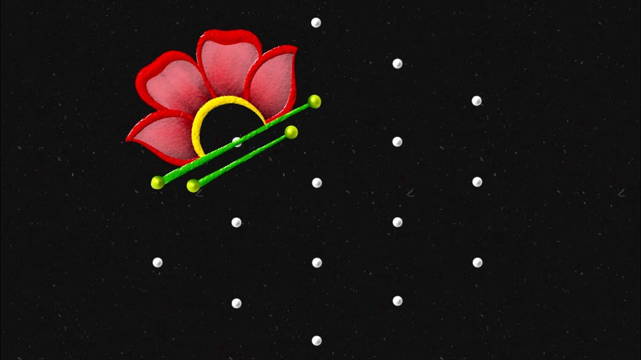 Dussehra special Rangoli 🌹Easy Diwali 2025 colour kolam | 5*3 dots Dasara Muggulu | Festival kolam