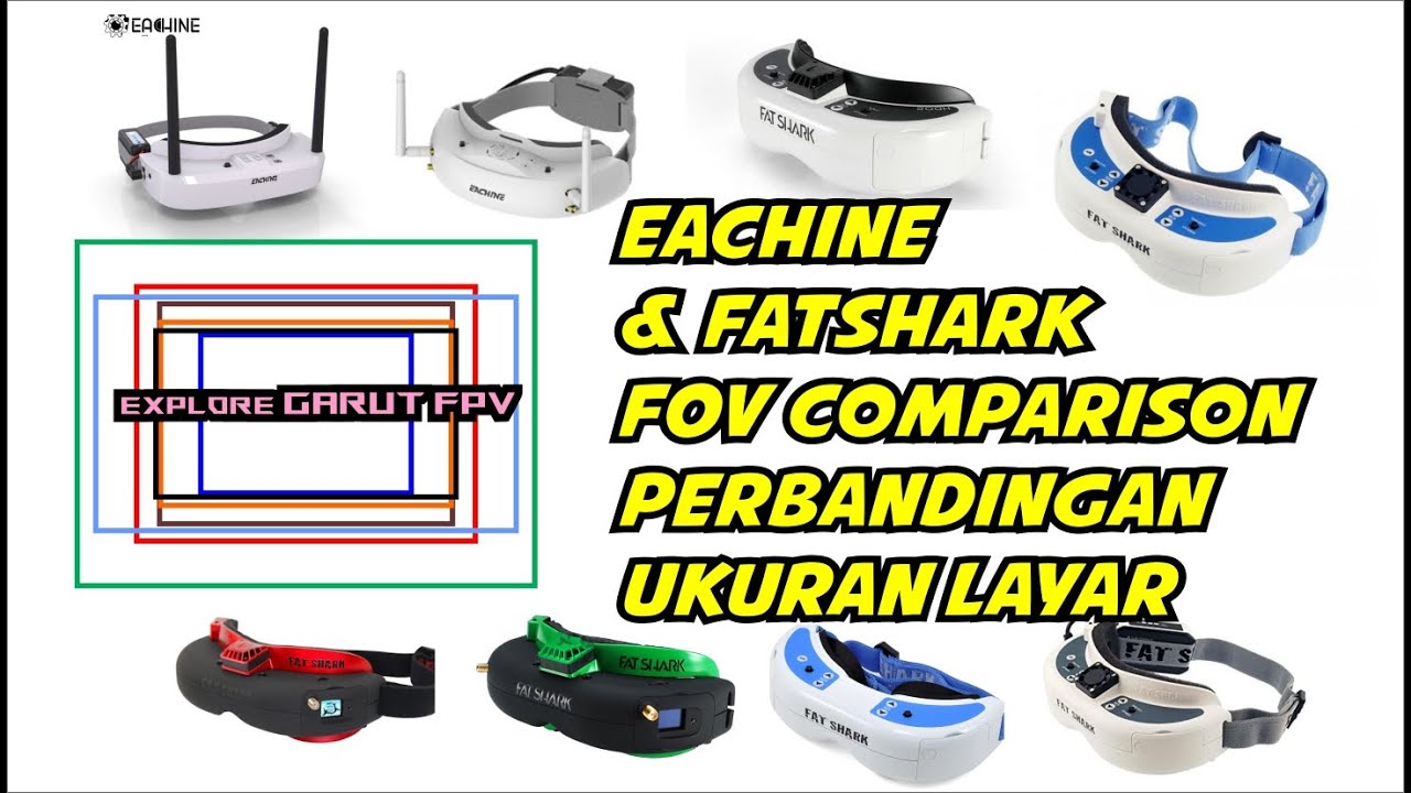 VR Goggle FOV Comparison Fatshark  Attidute V4 V5 HD2 HD3 DO Dand EACHINE EV100 EV200D
