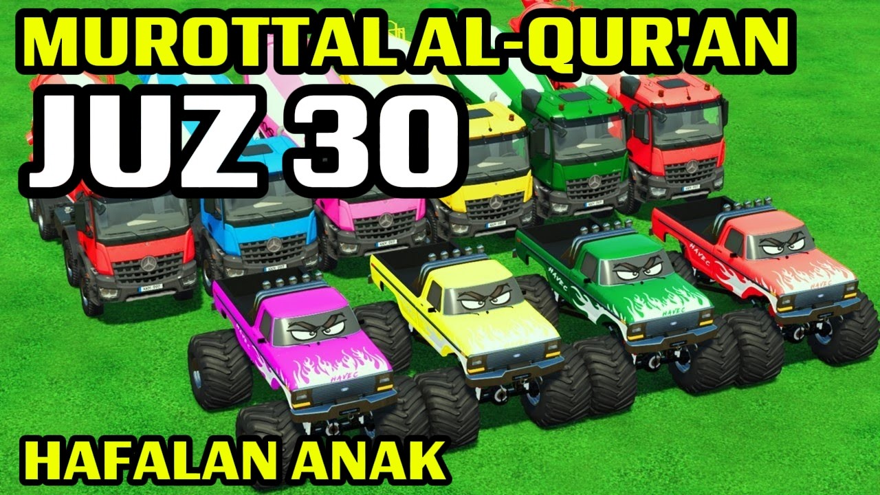 MUROTAL ANAK FULL JUZ 30 ANIMASI MOBIL POLICE CAR, MCQUEEN, AMBULANCE MENGAJI ALQURAN