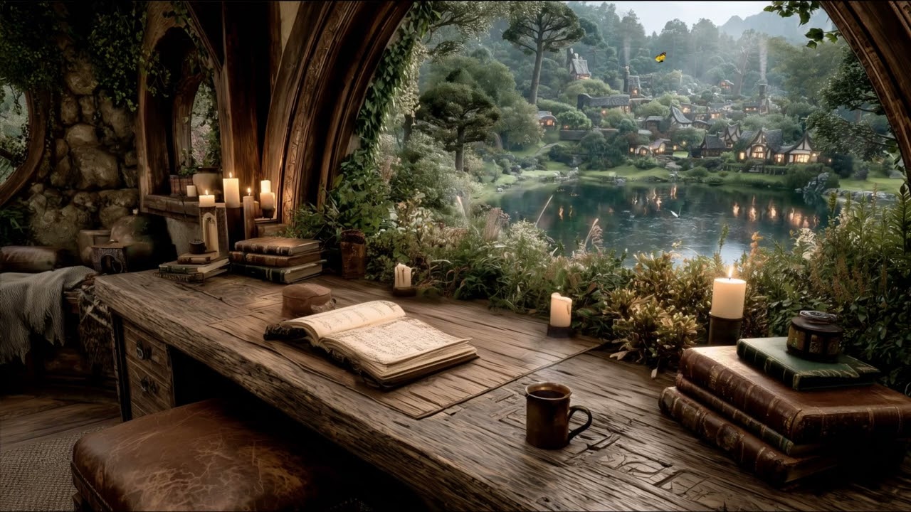 Medieval Study Nook | Peaceful Village Morning Ambience & Relaxing Celtic Music [BGM for Study]