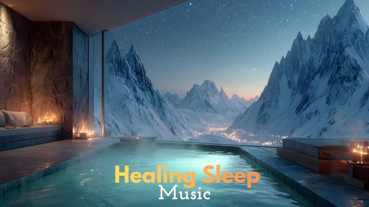 Melt Away Stress: Warm Spa Night Above Clouds Healing Piano & Harp