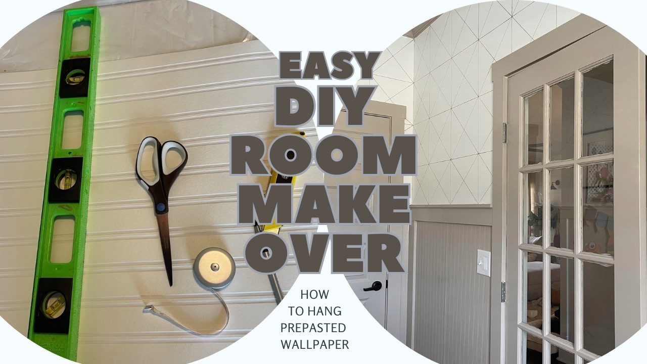 How to Hang Pre-Pasted Wallpaper + Bead Board Paneling on a Budget | Easy DIY Room Makeover